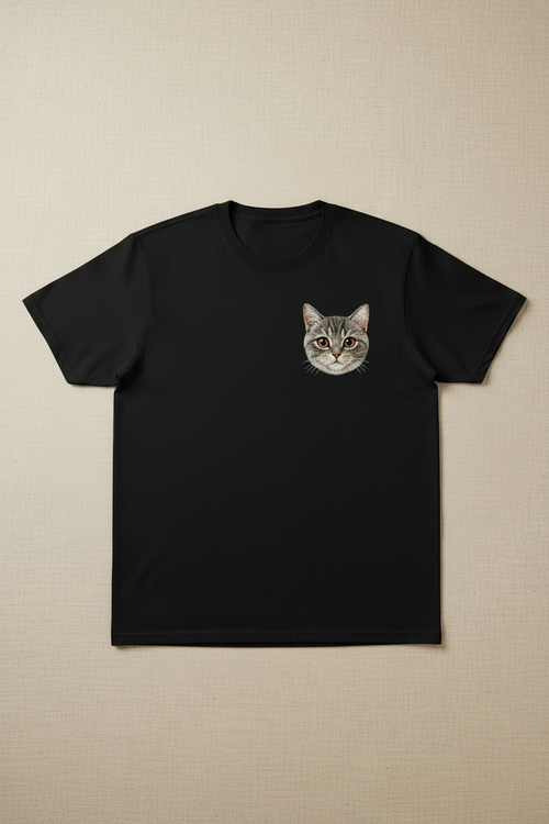 Custom Pet Embroidered T-Shirt example custom pet embroidery