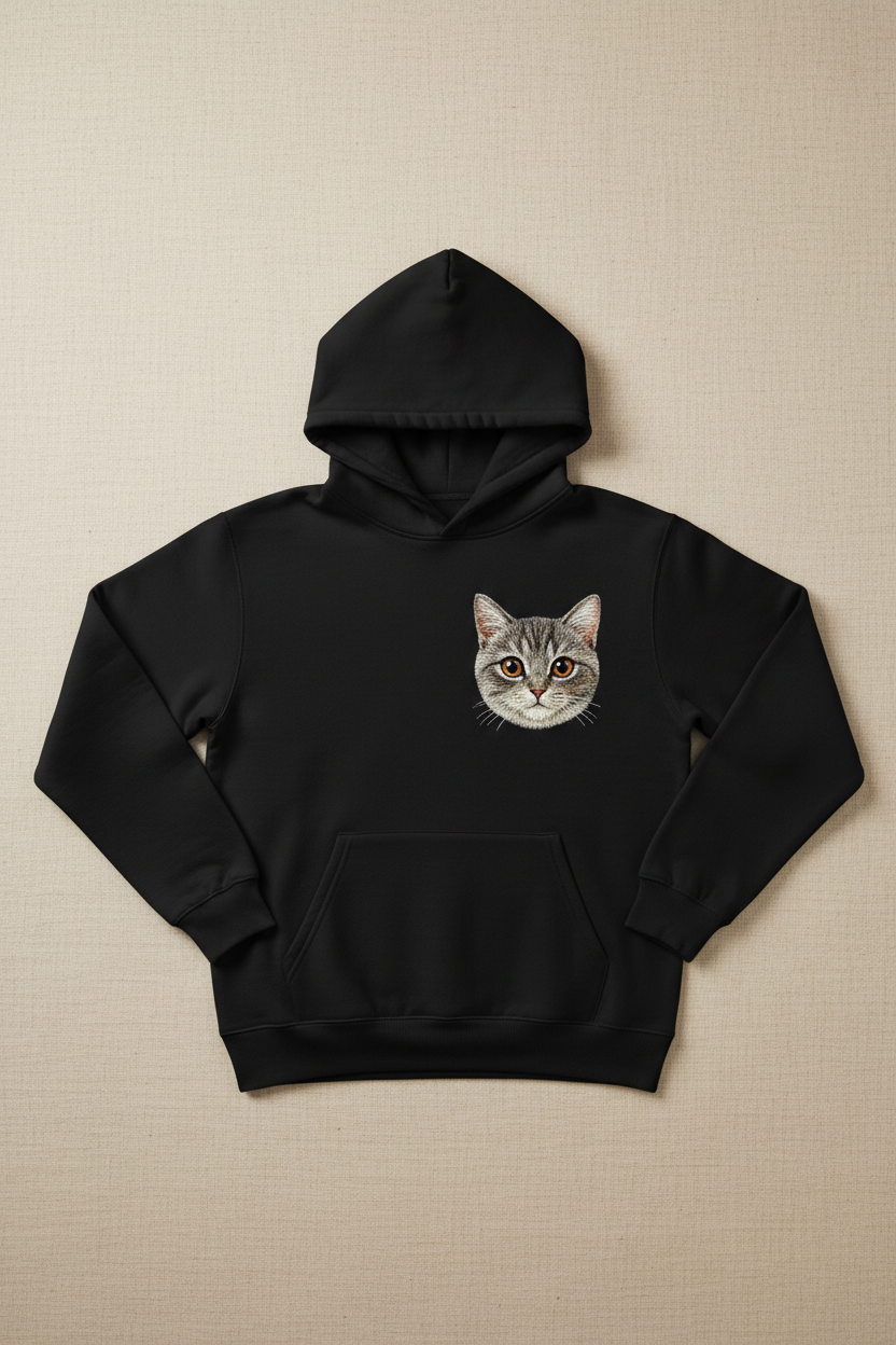 Custom Pet Embroidered Hoodie example custom pet embroidery