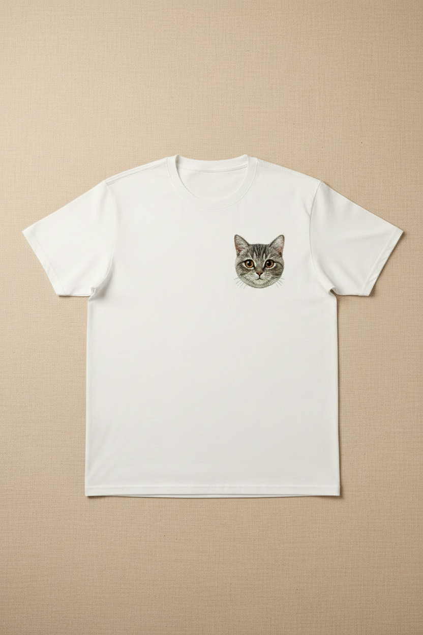 Custom Pet Embroidered T Shirt example custom pet embroidery