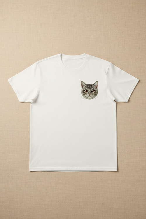 Custom Pet Embroidered T Shirt example custom pet embroidery