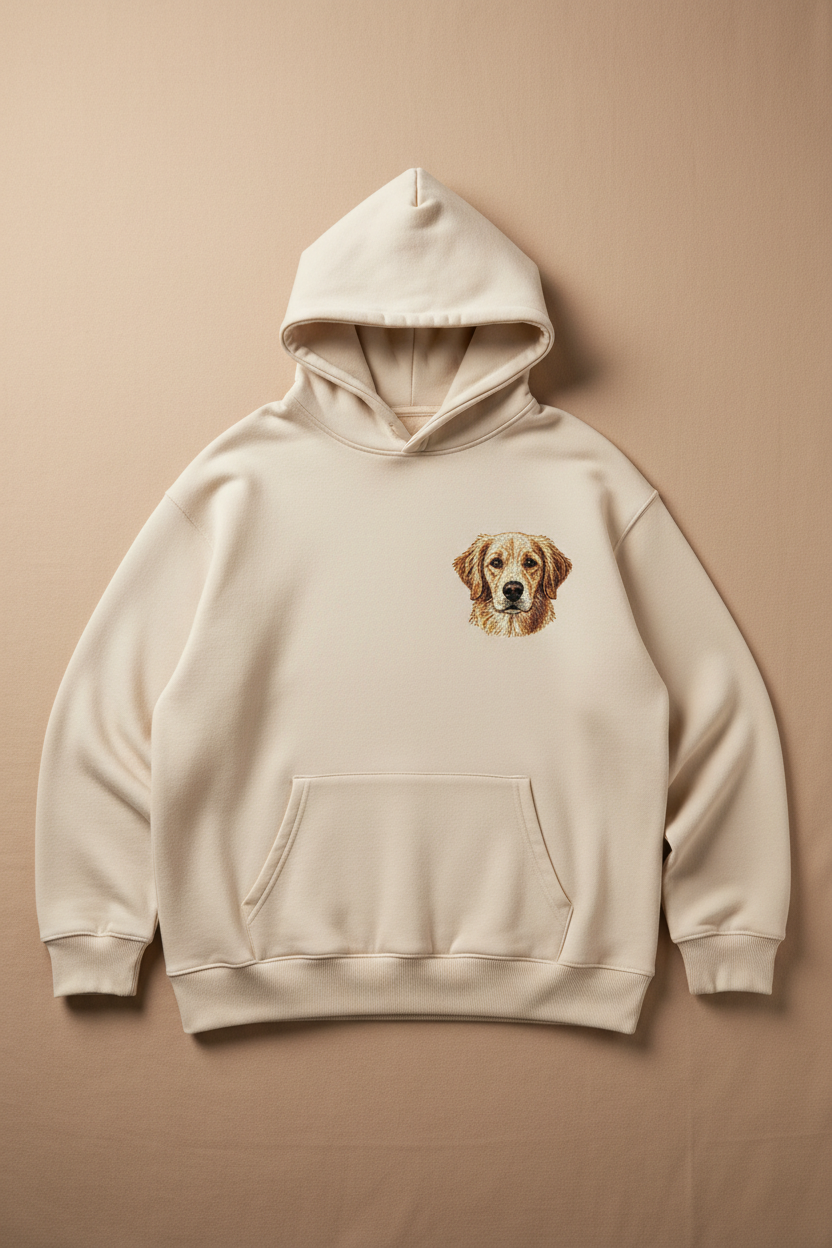 Custom Pet Embroidered Hoodie example custom pet embroidery