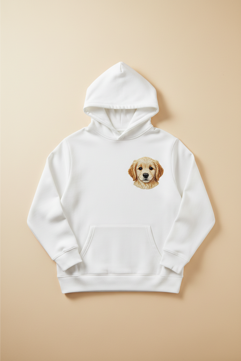 Custom Pet Embroidered Hoodie example custom pet embroidery
