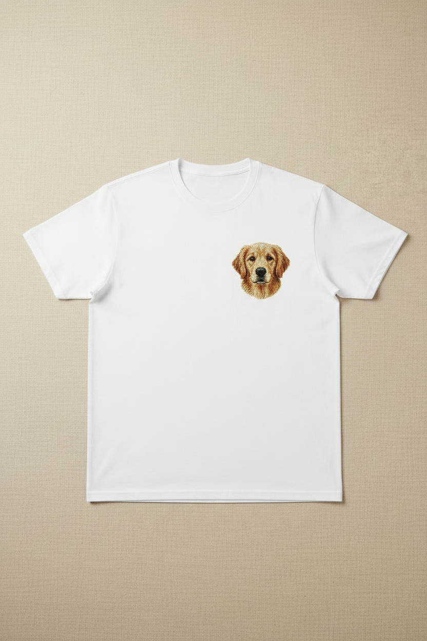 Custom Pet Embroidered T Shirt example custom pet embroidery