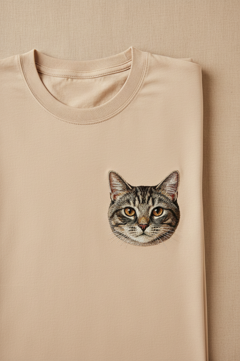 Custom Pet Embroidered T Shirt example custom pet embroidery