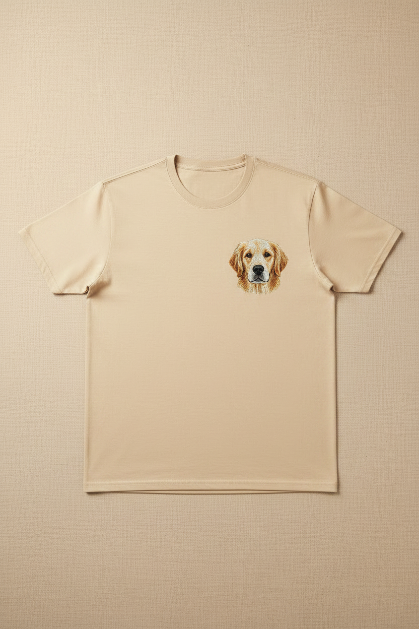 Custom Pet Embroidered T Shirt example custom pet embroidery